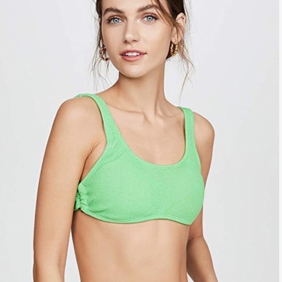 PQ PILYQ SWIM ANTHROPOLOGIE kiwi reef green ring side bikini top - Picture 4 of 8